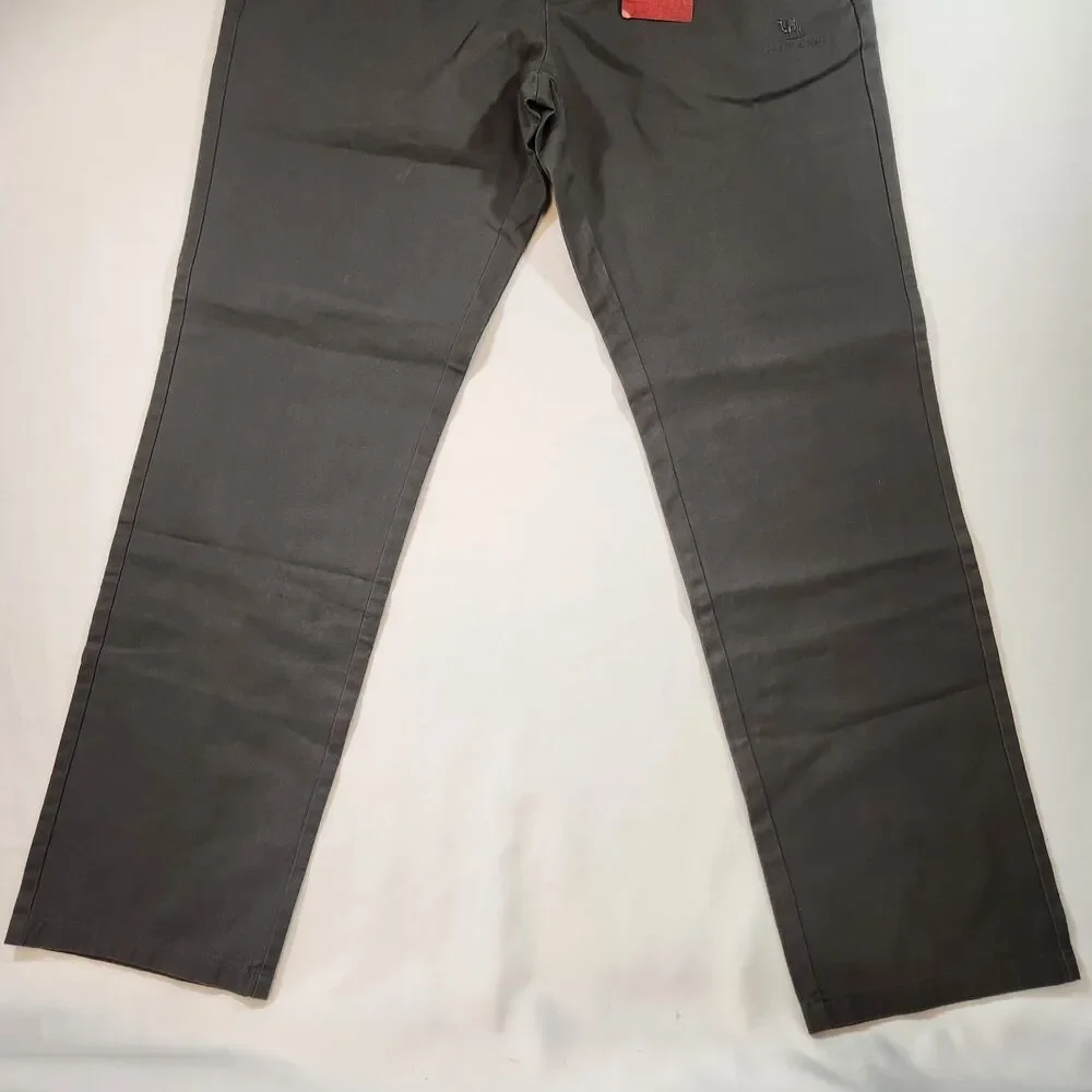 Camel Crown Pants Mens Sz 38 Brown Chino Straight Leg Button Pockets Casual NWT